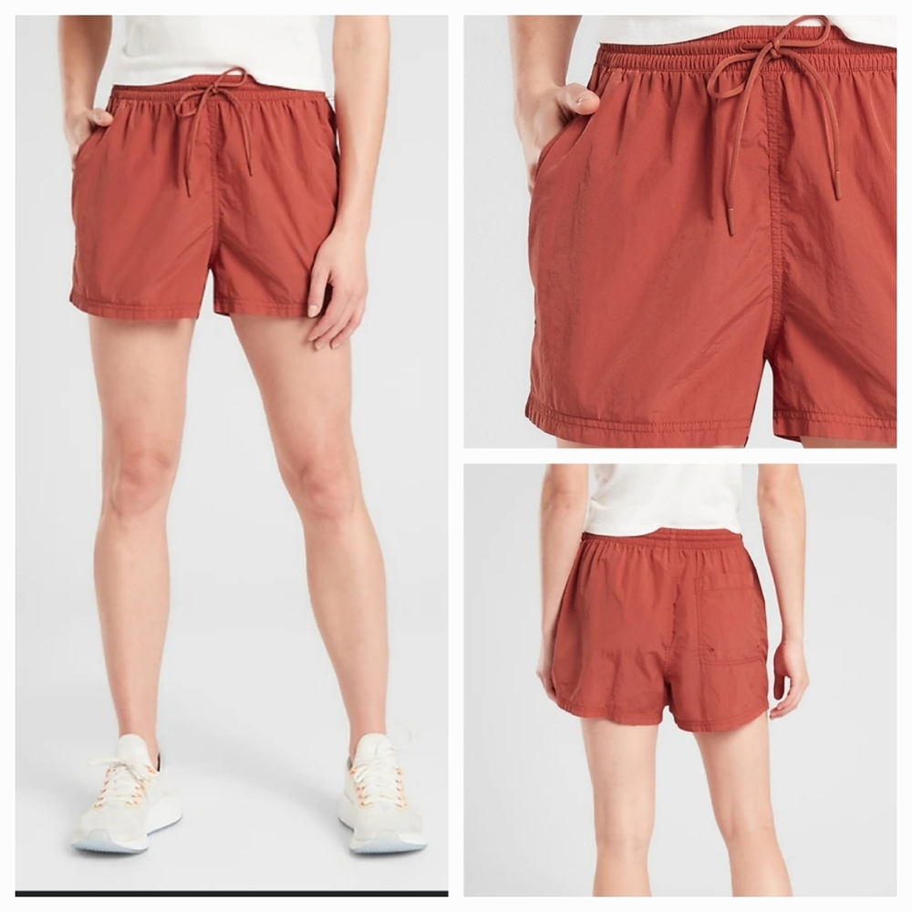 Athleta Women's Rust Color Drawstring Athletic Shorts